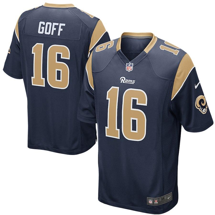 JARED GOFF LOS ANGELES RAMS SUPER BOWL YOUTH GAME JERSEY - NAVY 2018/2019
