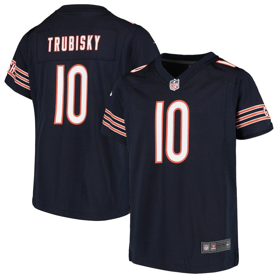 Girls Youth Chicago Bears Mitchell Trubisky Nike Navy Game Jersey