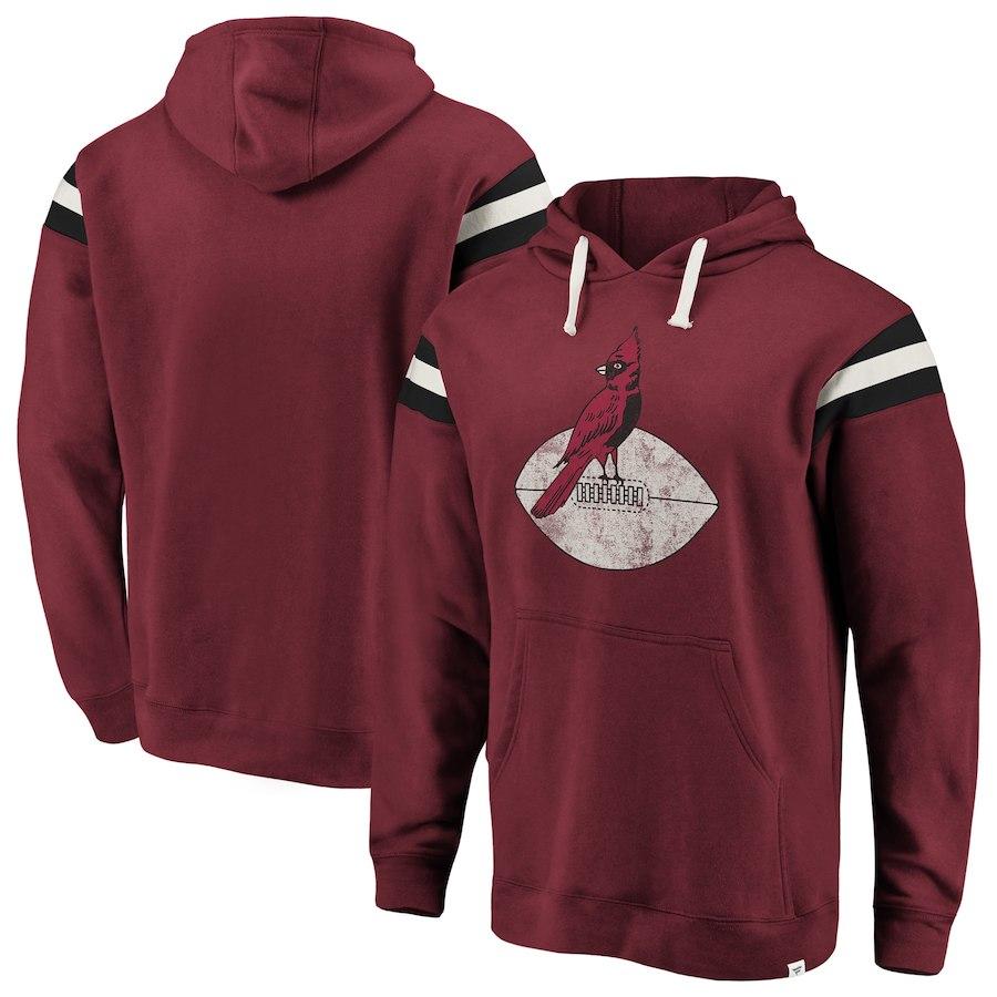 Men's Arizona Cardinals NFL Pro Line by Fanatics Branded Cardinal True Classics Retro Stripe Pullover Hoodie