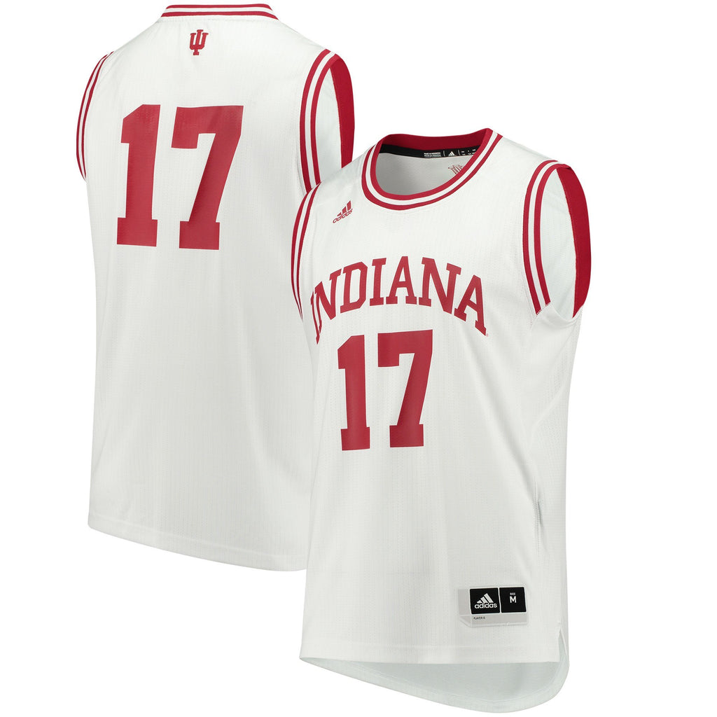 Men's Adidas #17 Crimson Indiana Hoosiers Replica Basketball Jersey